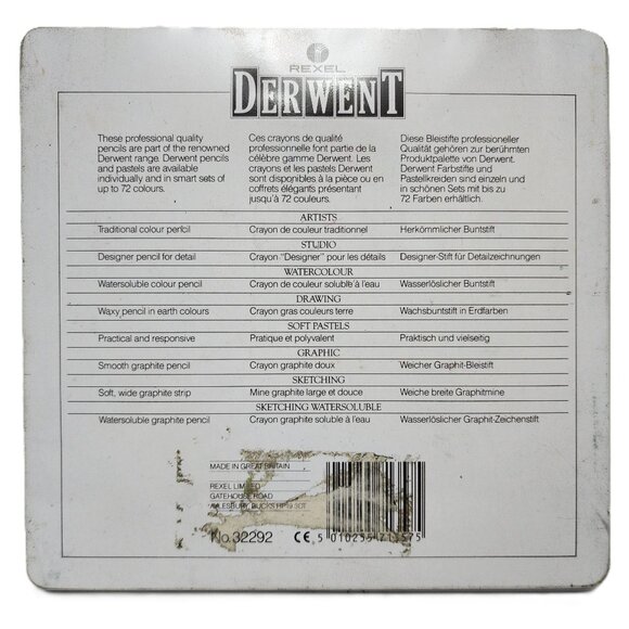 RARE DISCONTINUED Rexel Derwent Professional Watercolor Pencil Set in Metal Case - Picture 6 of 6